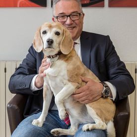 Mario Hofbauer mit Hund